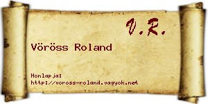 Vöröss Roland névjegykártya