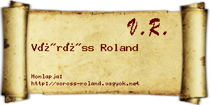 Vöröss Roland névjegykártya