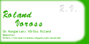 roland voross business card