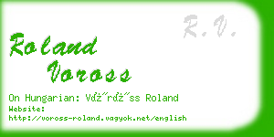 roland voross business card